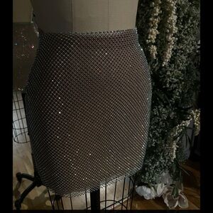 Strugalathelabel: BLUE RHINESTONE MINI SKIRT